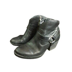Born Women's Leather Heels Chelsea Ankle Boots Bootie Black Size 7 M